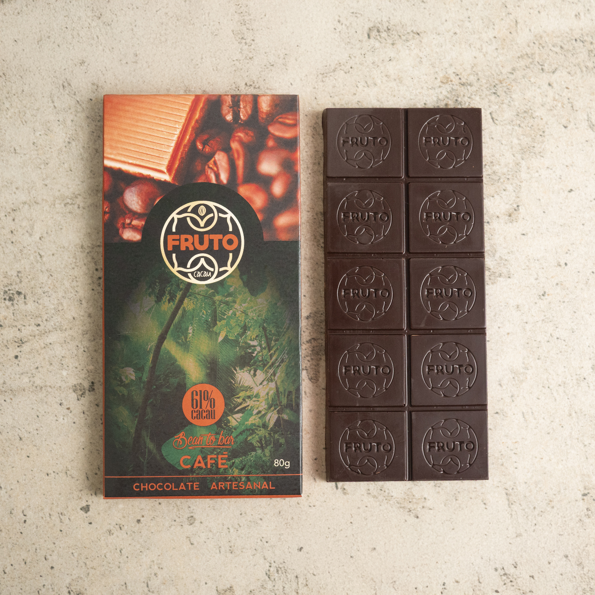 Chocolate 61% Com Café - 80 gramas
